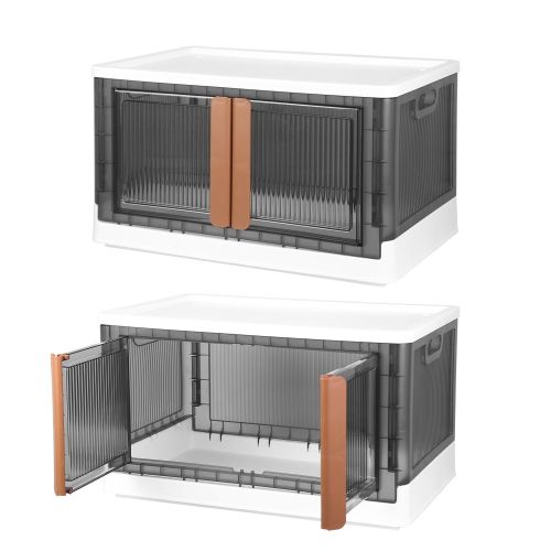 2Pcs 32L Foldable Storage Bins with Lid Collapsible Stackable Closet Organizer Containers with Front Door Lock 4Pcs Wheels 2Pcs 32L Foldable Storage Bins with Lid Collapsible Stackable Closet Organizer Containers with Front Door Lock 4Pcs Wheels